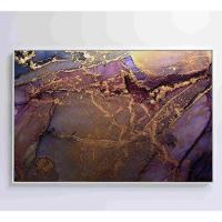 Quadro Abstrato Com Pintura Dourada Medidas 60x40 Cm Impressão Vidro Acrílico - 2