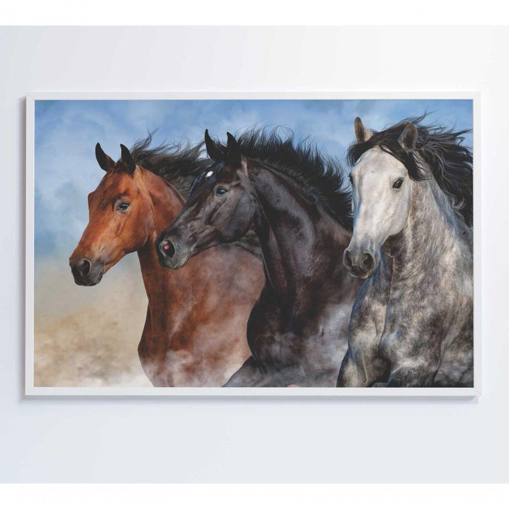 Quadro Cavalos Correndo Medidas 60x40 Cm Impressão Tecido Canvas - 1