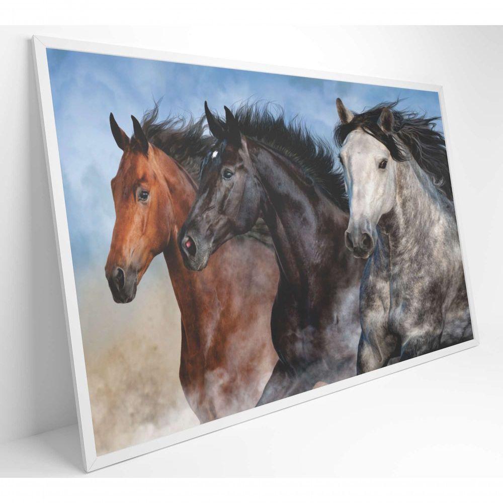 Quadro Cavalos Correndo Medidas 60x40 Cm Impressão Tecido Canvas - 5