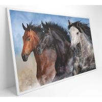 Quadro Cavalos Correndo Medidas 60x40 Cm Impressão Tecido Canvas - 5