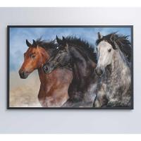 Quadro Cavalos Correndo Medidas 90x60 Cm Impressão Tecido Canvas