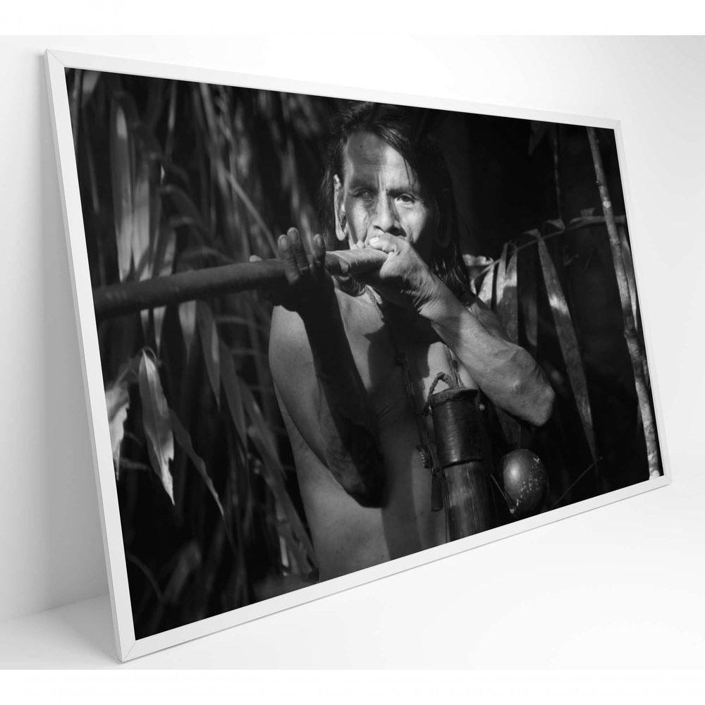 Quadro índio Caçando Na Amazônia Medidas 90x60 Cm Impressão Tecido Canvas - 6