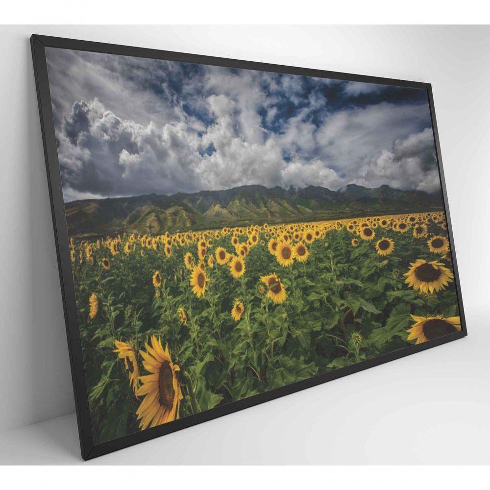 Quadro Campo De Girassóis Medidas 90x60 Cm Impressão Vidro Acrílico - 1