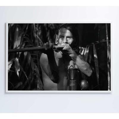 Quadro índio Caçando Na Amazônia Medidas 60x40 Cm Impressão Vidro Acrílico
