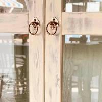 Cristaleira Madeira Maciça 2 Portas Vidro Lateral Branco Garapa D113vl Shop Jm - 2