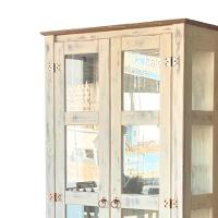 Cristaleira Madeira Maciça 2 Portas Vidro Lateral Branco Garapa D113vl Shop Jm