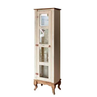 Cristaleira Madeira Maciça 01 Porta Rústica Com Vidro Lateral Branco Garapa D161 Shop Jm