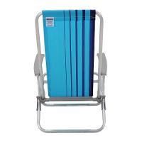 Cadeira De Praia Reclinável Tramontina Bali Baixa Em Alumínio Com Assento Azul - 10