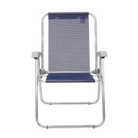 Cadeira De Praia Tramontina Creta Master Em Alumínio Com Assento Azul Escuro - 6