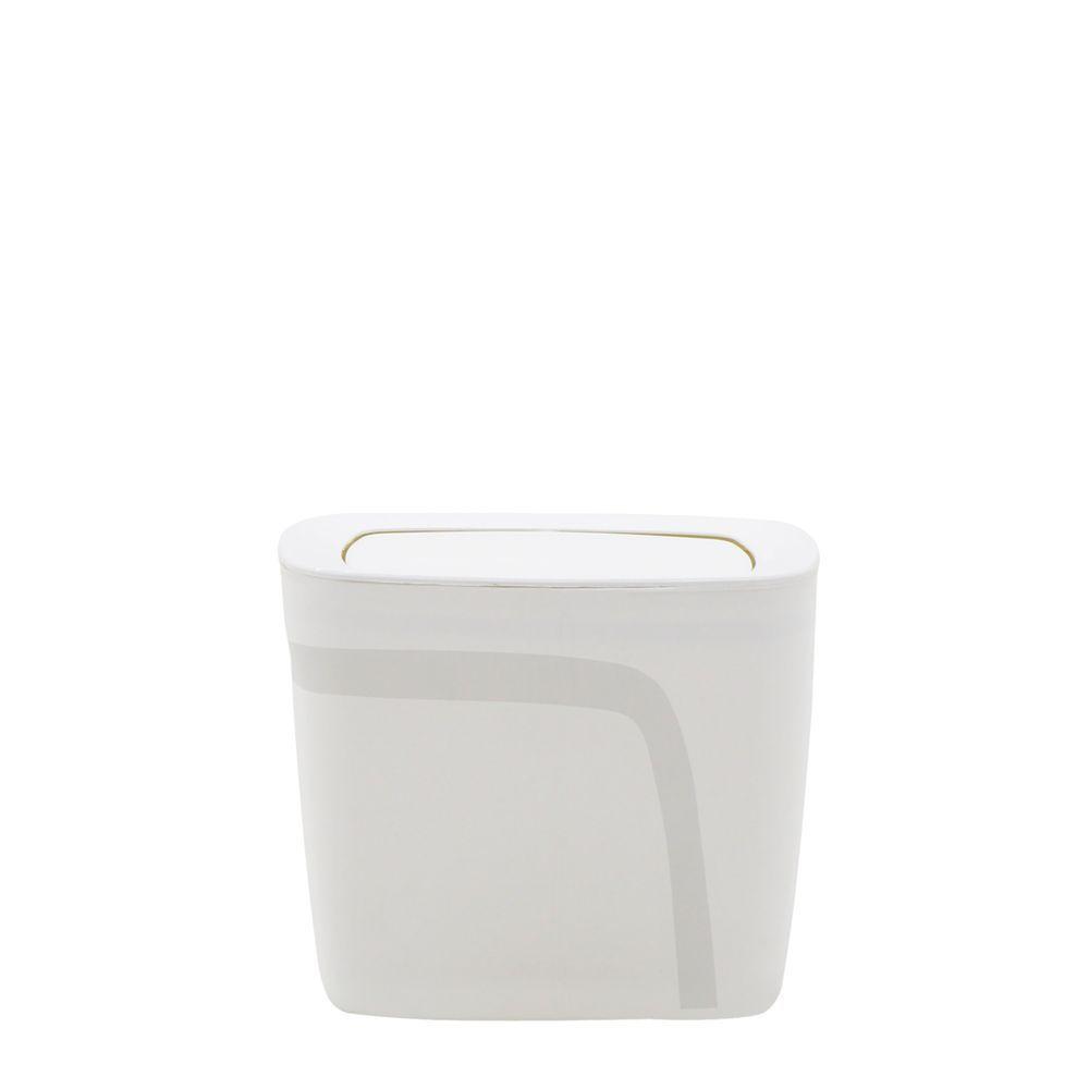 Lixeira Tramontina Compact Em Polipropileno Branco Com Tampa Basculante 6,5 L - 1