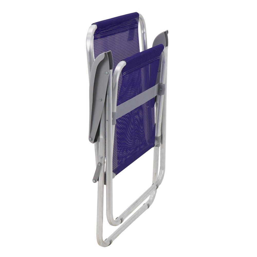 Cadeira De Praia Tramontina Creta Master Em Alumínio Com Assento Roxo - 2