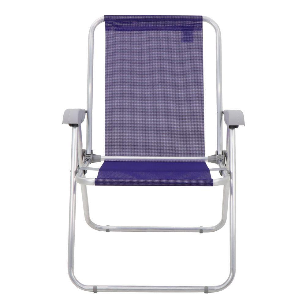 Cadeira De Praia Tramontina Creta Master Em Alumínio Com Assento Roxo - 3