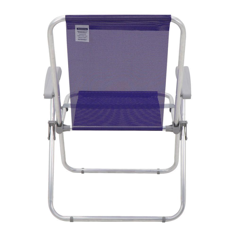Cadeira De Praia Tramontina Creta Master Em Alumínio Com Assento Roxo - 5