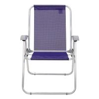 Cadeira De Praia Tramontina Creta Master Em Alumínio Com Assento Roxo - 3