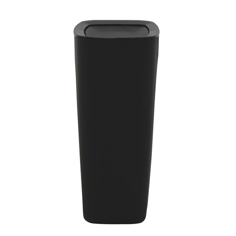 Lixeira Tramontina Compact Em Polipropileno Preto Com Tampa Basculante 10,5 L - 4