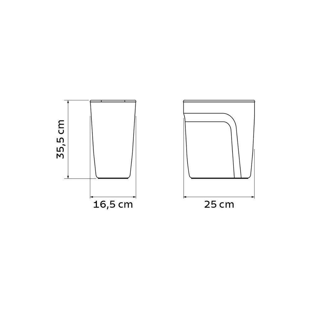 Lixeira Tramontina Compact Em Polipropileno Preto Com Tampa Basculante 10,5 L - 5