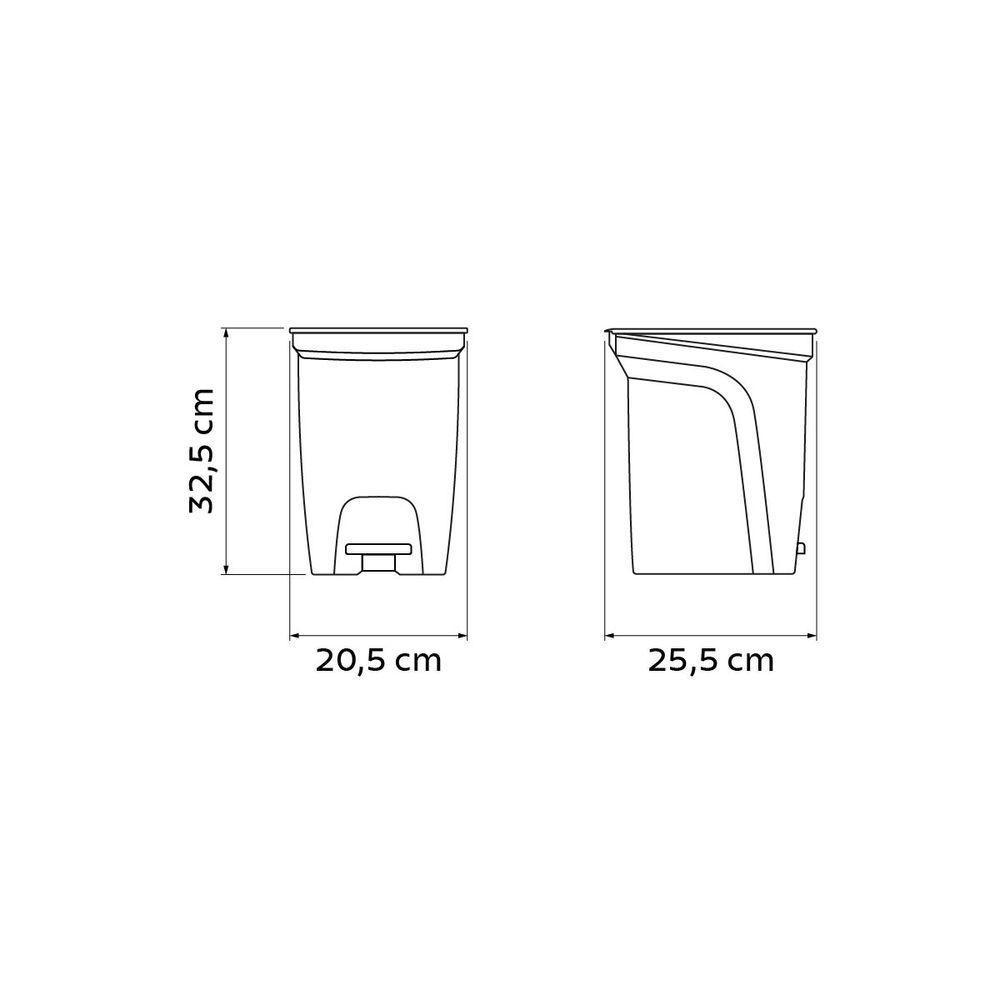 Lixeira Tramontina Compact 10l Cinza Haste Aço Galvanizado - 8
