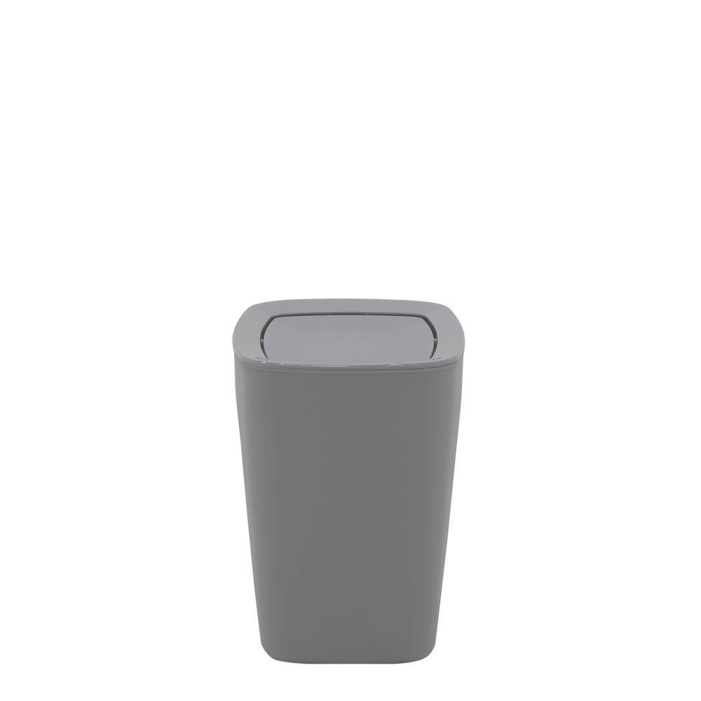 Lixeira Tramontina Compact Em Polipropileno Cinza Com Tampa Basculante 6,5 L - 5