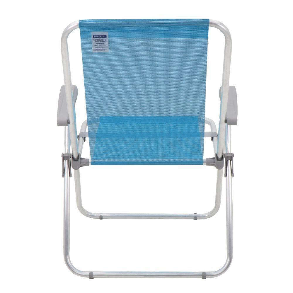 Cadeira De Praia Tramontina Creta Master Em Alumínio Com Assento Azul - 7