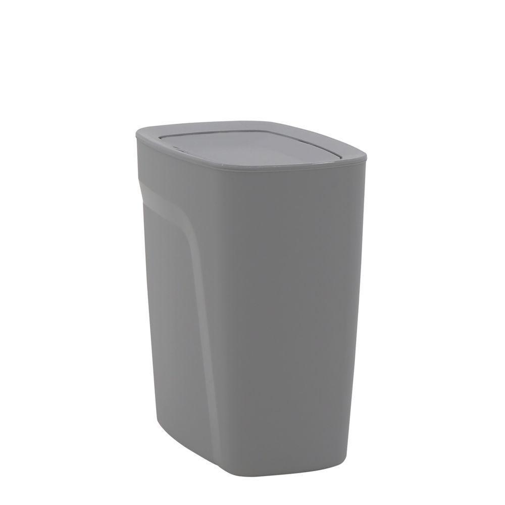 Lixeira Tramontina Compact Em Polipropileno Cinza Com Tampa Basculante 8,5 L - 6