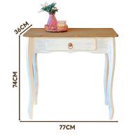 Balcão Madeira Maciça 1 Gaveta Pés Luis Xv Branco Garapa D230 Denk - 6