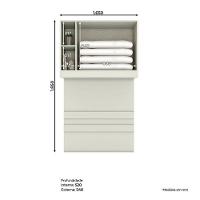 Armário Ponte Solteiro 2 Portas Predileto Areia - Henn - 2