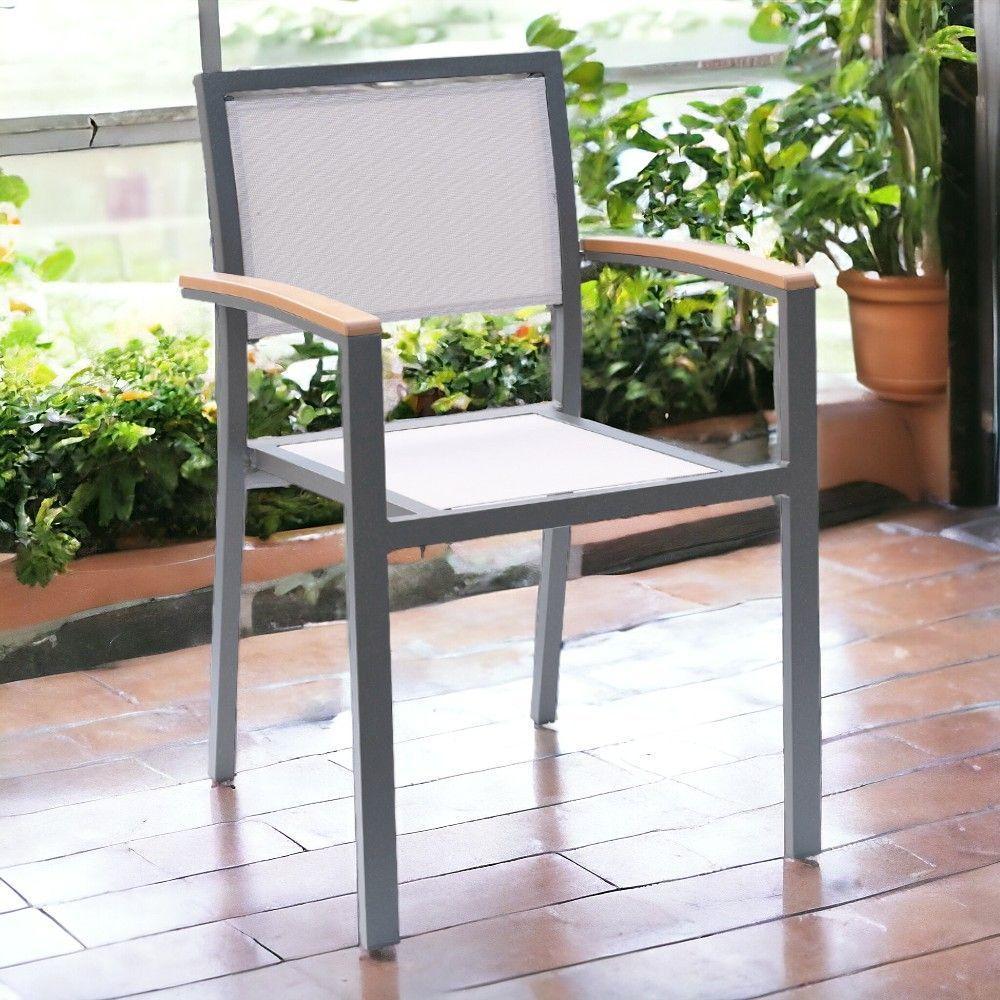 Kit 4 Cadeiras área Externa Com Tela Mesh Mangue De Alumínio Amêndoa/bege G56 - Gran Belo - 7