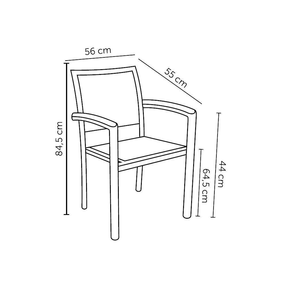 Kit 4 Cadeiras área Externa Com Tela Mesh Mangue De Alumínio Amêndoa/bege G56 - Gran Belo - 8