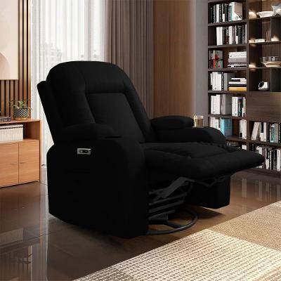 Poltrona Do Papai Reclinável Massagem E Aquecimento Austin Botão Elétrico Giratória Balanço Usb Pu Preto G31 Gran Belo