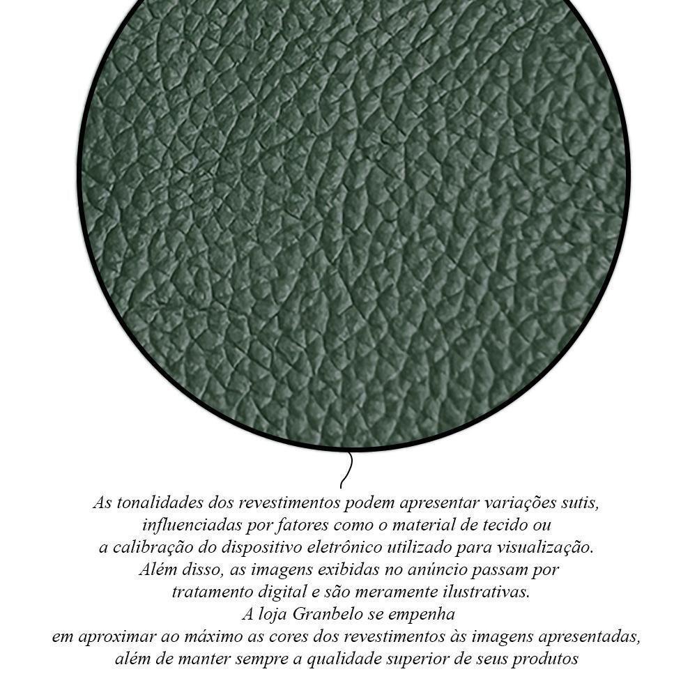 Conjunto 1 Sofá Living 260cm E 1 Poltrona Stanford Chesterfield Pés Madeira Couro Verde G58 Gran Belo - 4