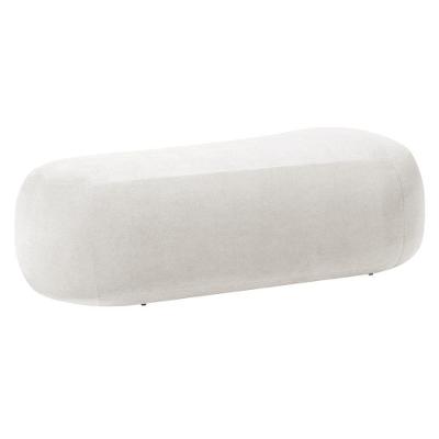 Puff Decorativo Itália 120cm Sala Escritorio Luxo Bouclé Cor Branco