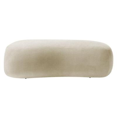 Puff Decorativo Itália 140cm Sala Escritorio Luxo Bouclé - Doce Sonho Móveis Cor Cinza