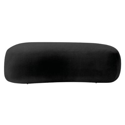 Puff Decorativo Itália 100cm Sala Escritorio Luxo Linho - Doce Sonho Móveis Cor Preto