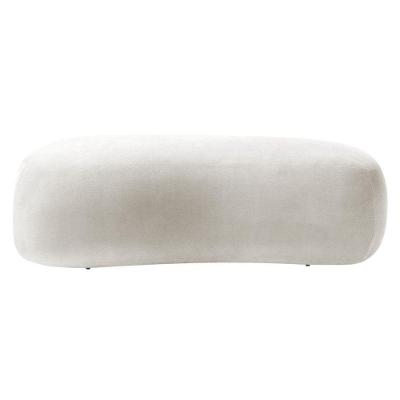 Puff Decorativo Itália 200cm Sala Escritorio Luxo Bouclé Cor Branco
