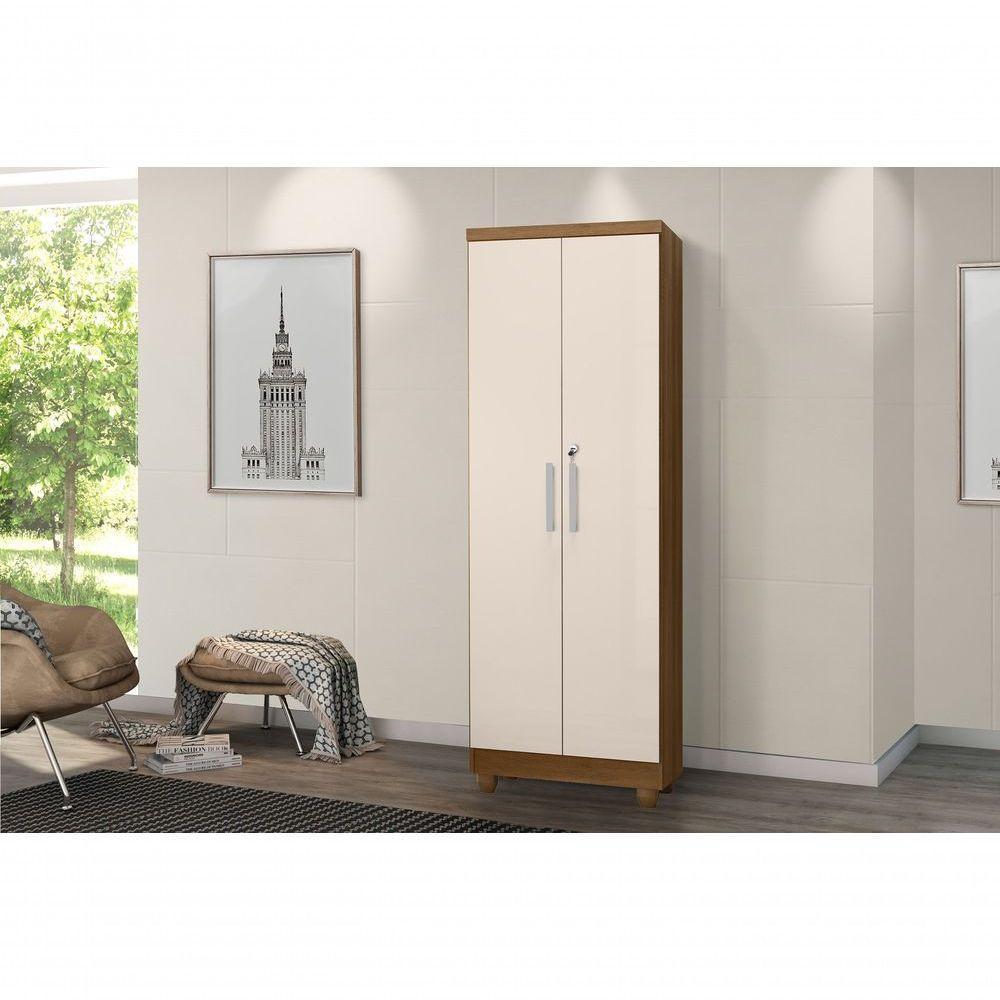Armário Multiuso Com Chave 2 Portas Isabela Mel E Off White Rud Rack - 2