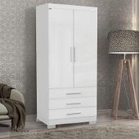 Guarda Roupa Solteiro 2 Portas E 3 Gavetas Floripa Branco Rud Rack - 1