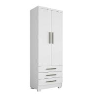 Guarda Roupa Solteiro 2 Portas E 3 Gavetas Floripa Branco Rud Rack - 2