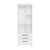 Guarda Roupa Solteiro 2 Portas E 3 Gavetas Floripa Branco Rud Rack - 3