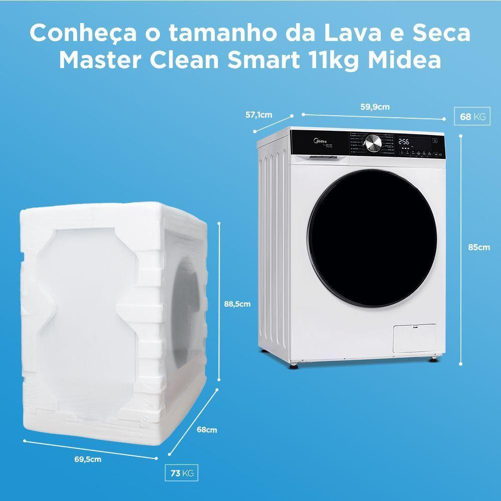 Lava e Seca Midea 11kg Smart Inverter Master Clean Função Turbo Branca 127V - 5