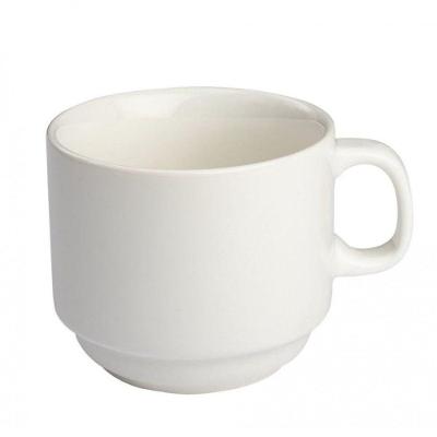 Jogo 48 Xicara De Cha Empilhavel 200 Ml Porcelana Branca