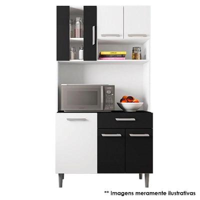 Kit Para Cozinha Carol Branco Preto - Poliman