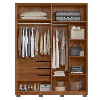 Guarda Roupa Casal Attore 4 Portas Nogueira Nude Prime Tx Com Espelho E Pés Demóbile - Demartêz - 3
