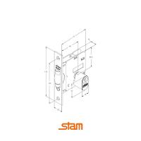 Fechadura 1005 Trinco Rolete Roseta Quadrada Black - Stam - 2