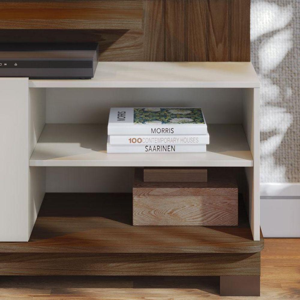 Estante Home Theater Jurerê 1.8 Amendôa Off White Matte - Colibri - 5