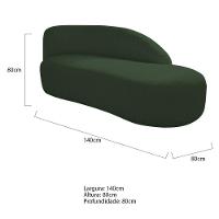 Kit Divã Luna 140cm Lado Direito E 02 Poltronas Base De Ferro Dourado Linho Verde - 3
