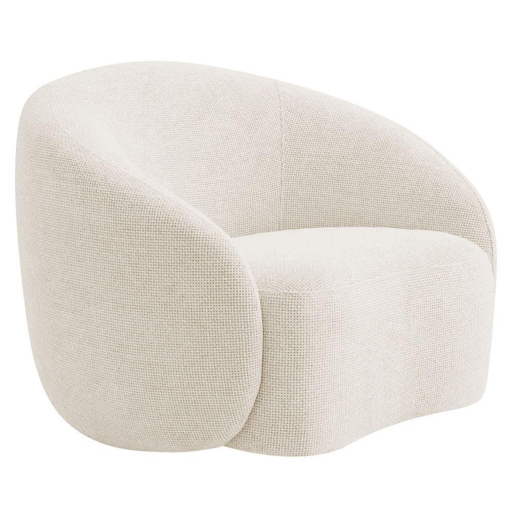 Kit Sofá 3 Lugares 180cm E 2 Poltronas Orgânica Luxo Recepção Amore Bouclé Branco - 4