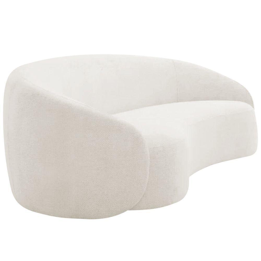 Kit Sofá 3 Lugares 200cm E 2 Poltronas Orgânica Luxo Recepção Amore Bouclé Branco - 2