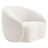 Kit Sofá 3 Lugares 200cm E 2 Poltronas Orgânica Luxo Recepção Amore Bouclé Branco - 7