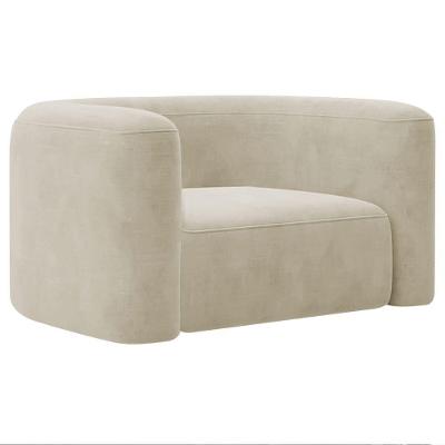 Poltrona Decorativa Sala De Estar Recepção Melina Bouclé Doce Sonho Moveis Cor Bege