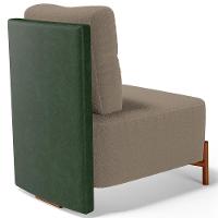 Poltrona Decorativa Living Pés Madeira Hungria L02 Couríssimo Verde Bouclê Bege - Lyam - 7